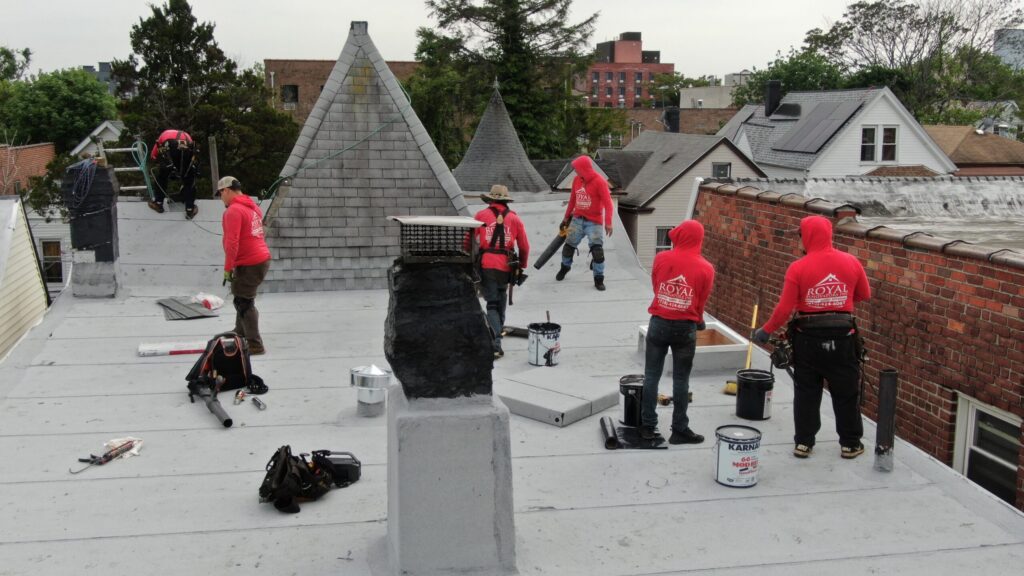 Brooklyn storm roof damage heavy rain flat roof pooling water
