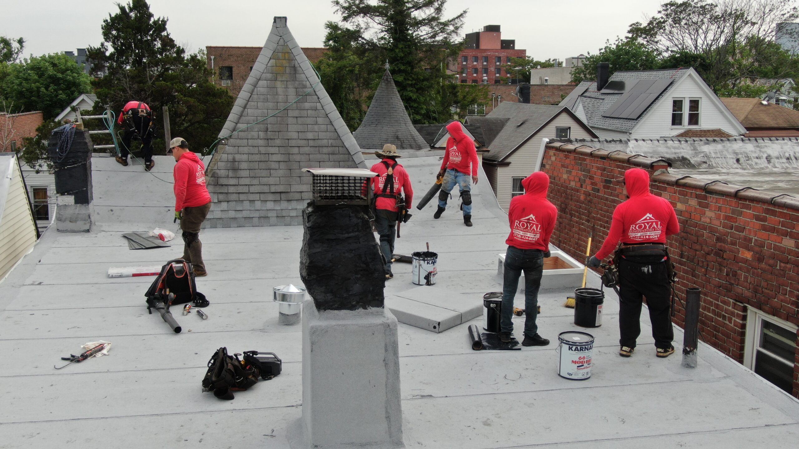 Brooklyn storm roof damage heavy rain flat roof pooling water