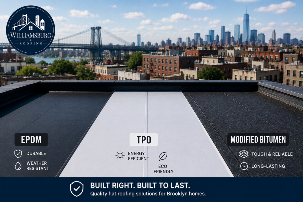 Best flat roofing materials for Brooklyn homes